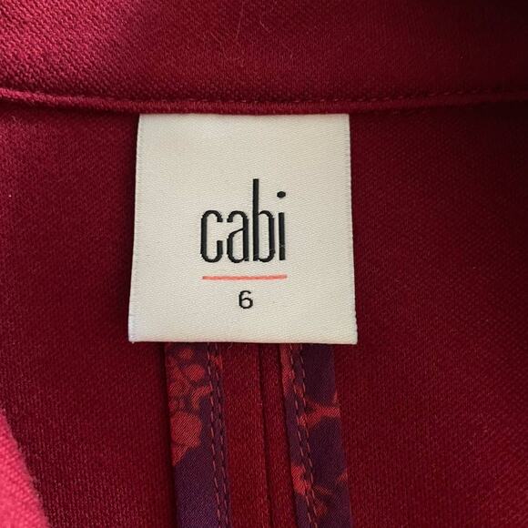 CAbi Rhubarb #3175 Red Ponte Knit Ava Outing Blazer Jacket Size 6 - Picture 6 of 9